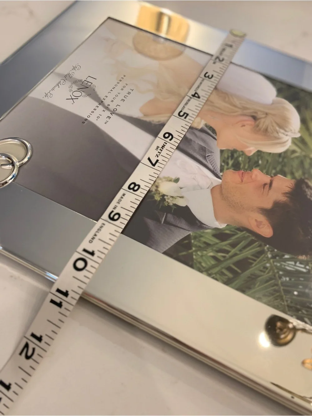 Lenox Picture Frame True Love Silver Double Heart Holds 8”x 10” Photo NEW (read